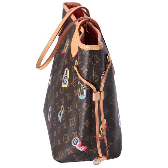 Louis Vuitton Neverfull MM Lovelock Love Lock Tote Bag M44364 Canvas - Picture 6 of 7
